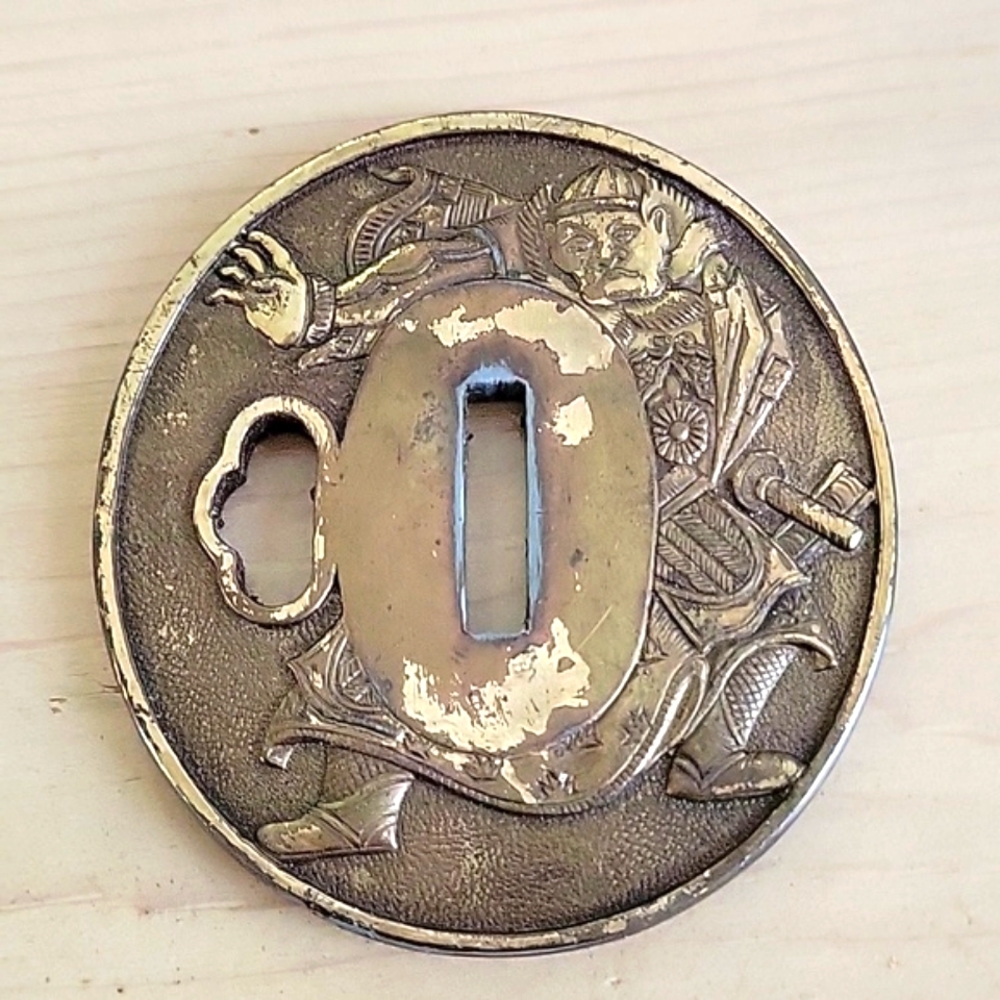 Japanese Iron Samurai Tsuba Katana Sword Guard